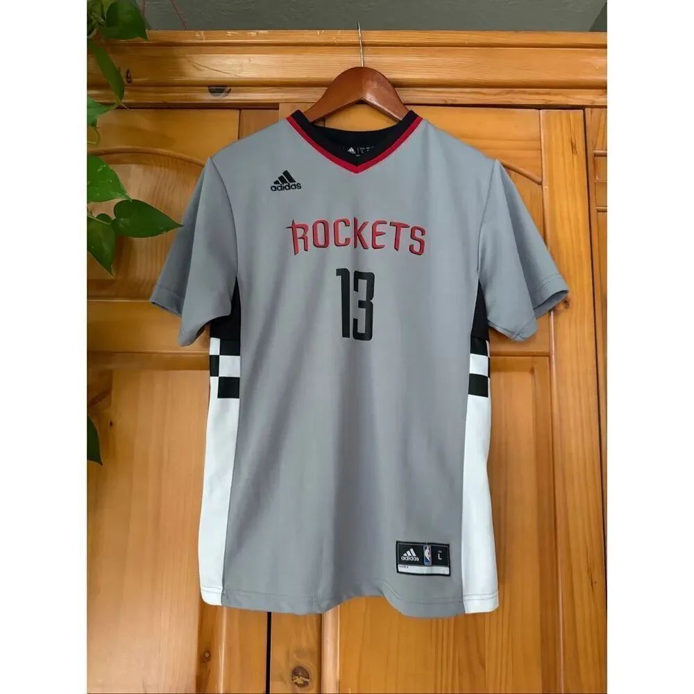 Houston Rockets #13 James Harden Adidas Gray Alternate NBA Jersey SZ L 14-16